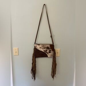 Tooled Leather Fringe Crossbody